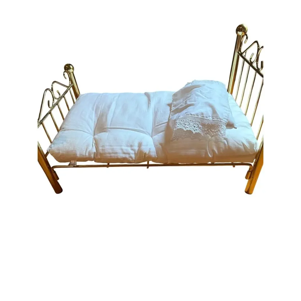 VTG American Girl Samantha Brass Bed with Mattress and Pillow